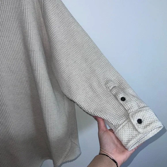 Aerie LumberJane Waffle Shirt cream medium - Picture 9 of 13